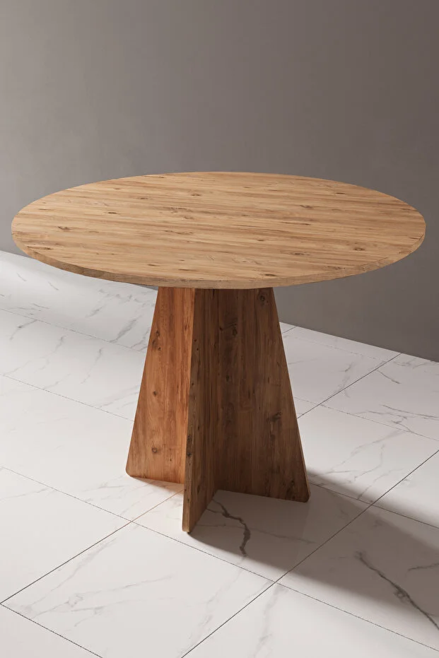 Modern Yuvarlak 100cm Yemek Masası-mutfak Masası Atlantik Çam SANDALYELER TEMSİLİDİR